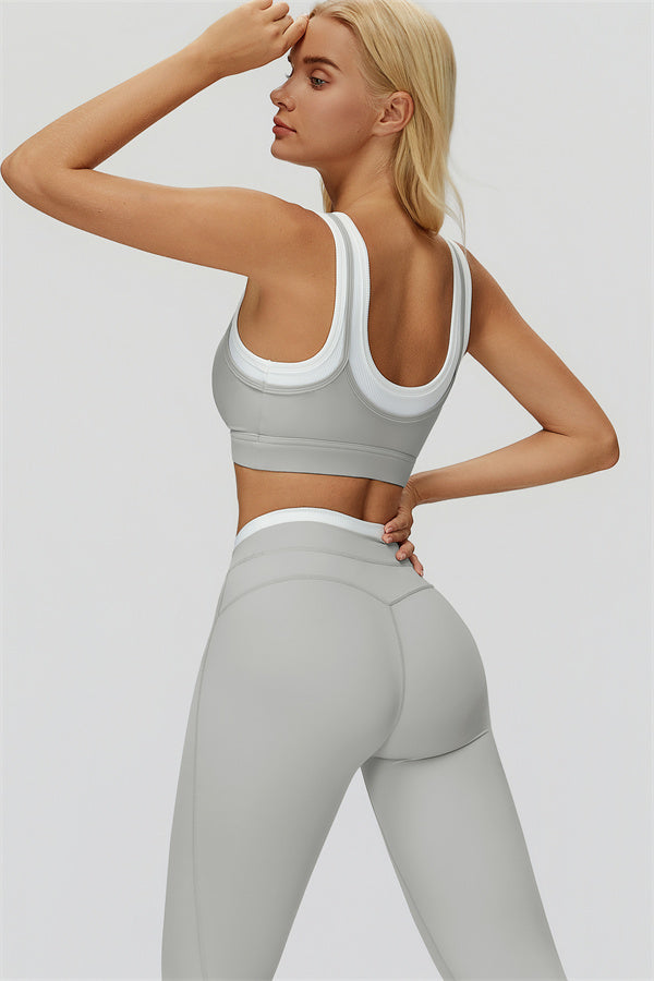 Komplet Canyon — biustonosz sportowy i legginsy color-block